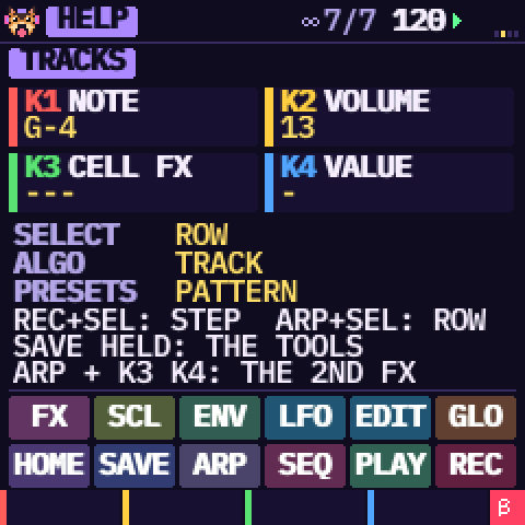 The help of the TRACKS page