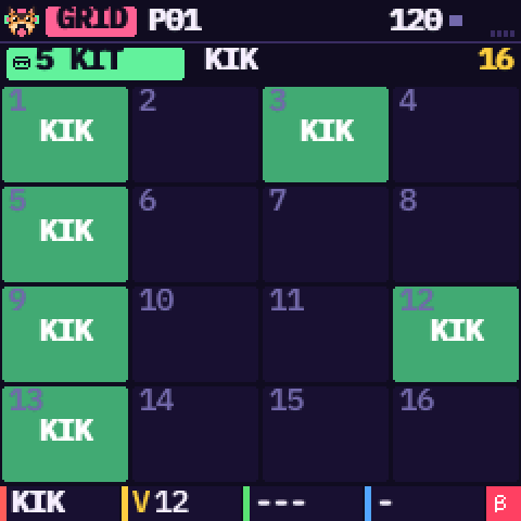 The kit's grid