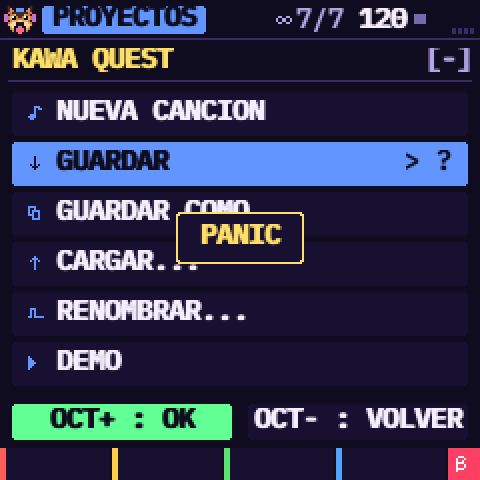 El menú PROYECTOS