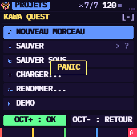 NOUVEAU MORCEAU sélectionné