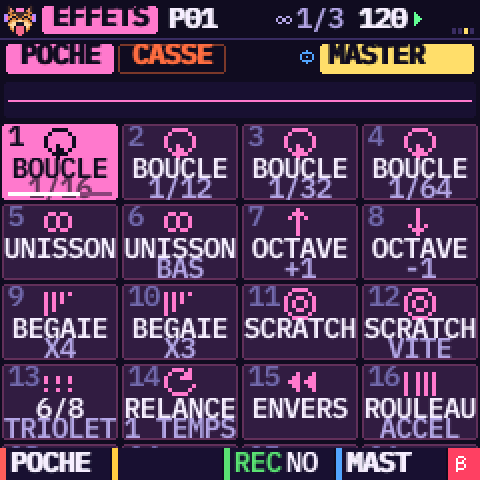 La page LIVE : les effets live